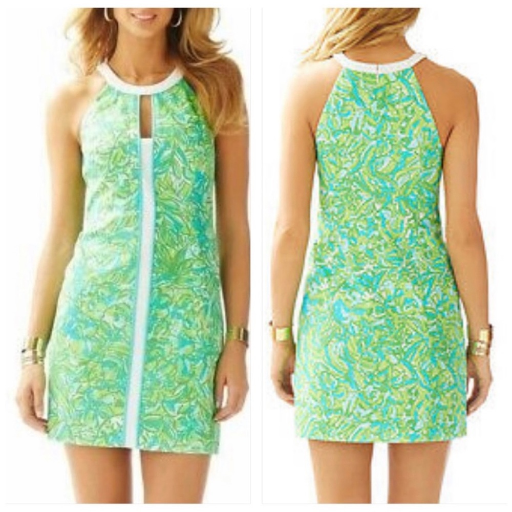 Lilly Pulitzer Pearl Shift Dress in Green Parrot